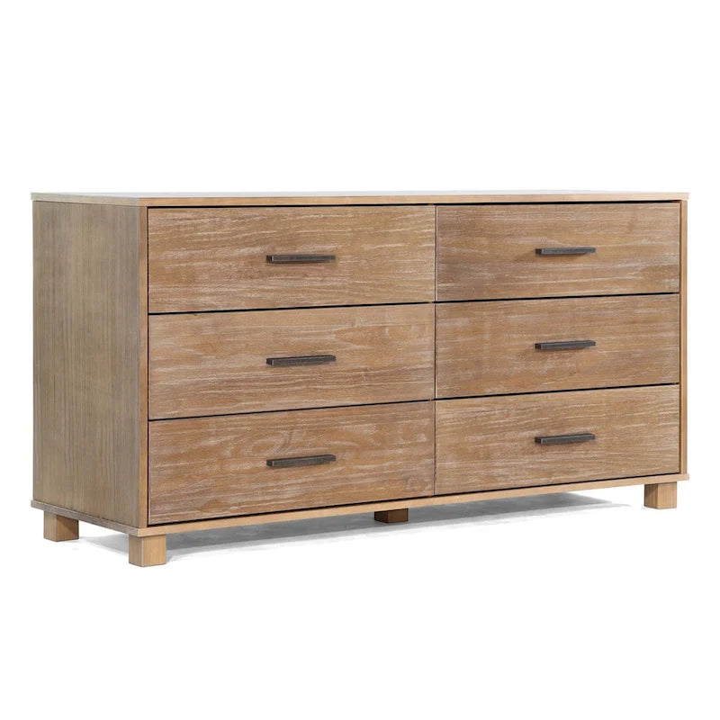 Meubles en bois grainé Loft Commode à 6 tiroirs