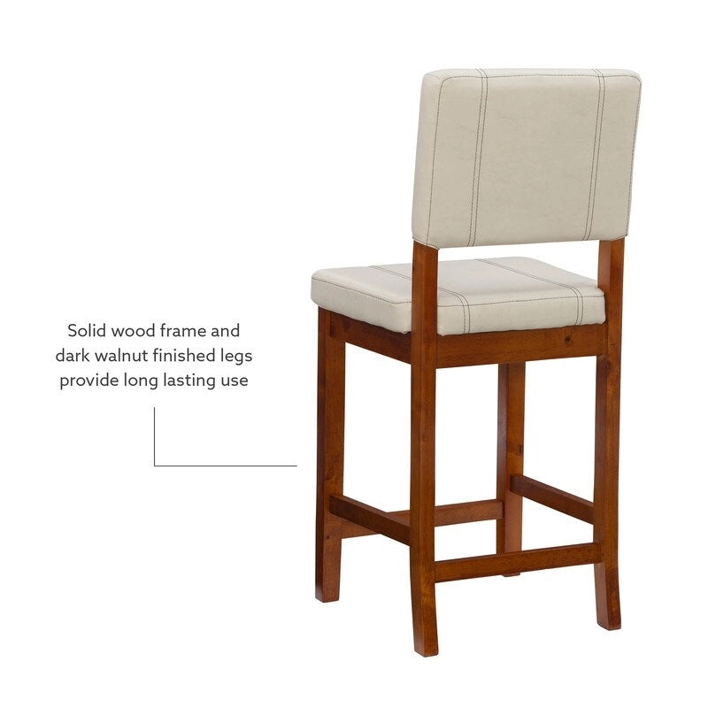 Tabouret de bar Milano en similicuir crème, hauteur comptoir
