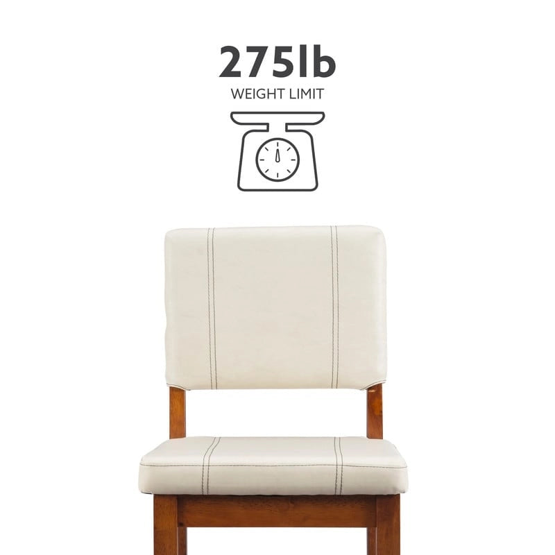 Tabouret de bar Milano en similicuir crème, hauteur comptoir
