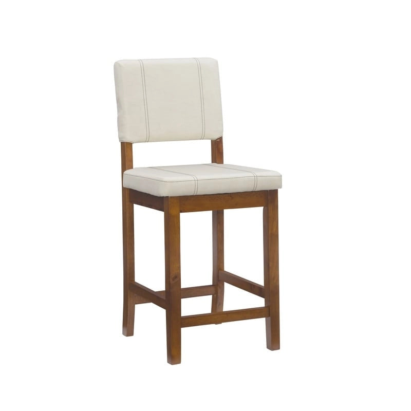 Tabouret de bar Milano en similicuir crème, hauteur comptoir