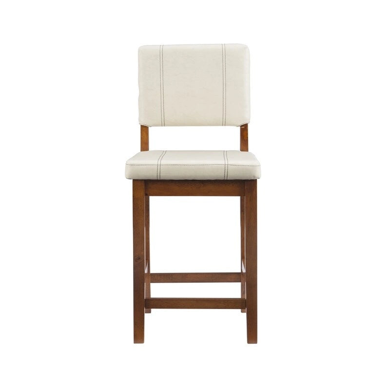 Tabouret de bar Milano en similicuir crème, hauteur comptoir