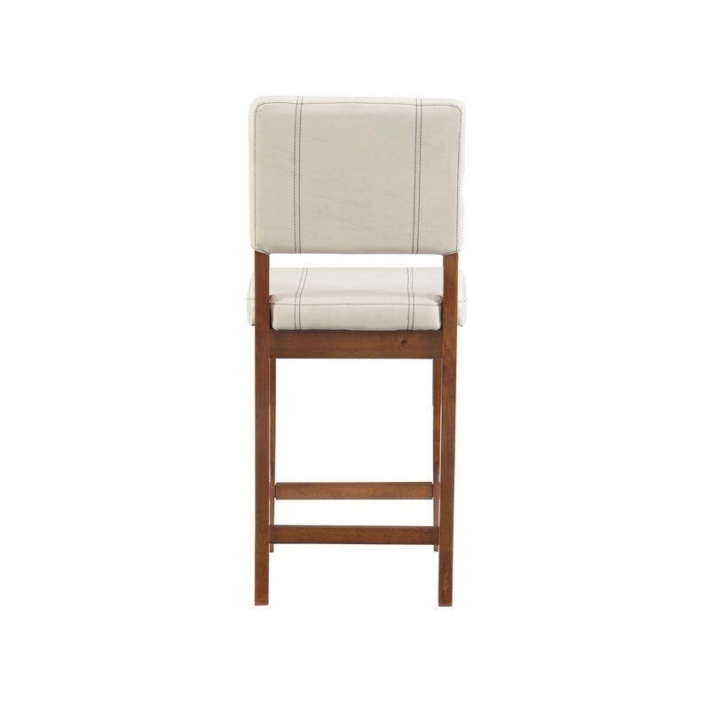 Tabouret de bar Milano en similicuir crème, hauteur comptoir