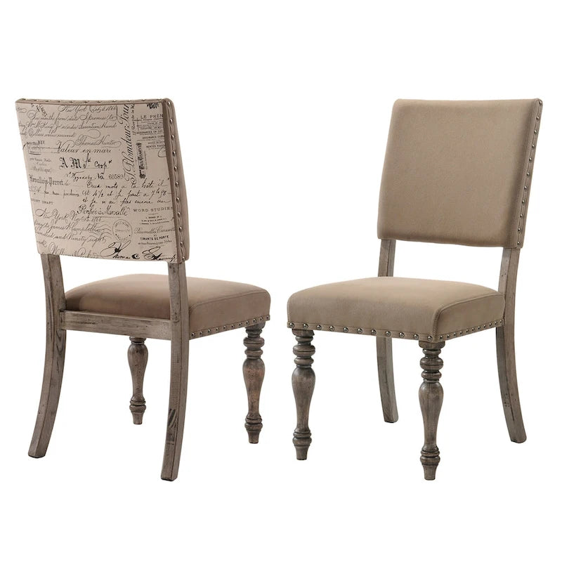 Ensemble de salle à manger 6 pièces Roundhill Furniture Birmingham à clous décoratifs