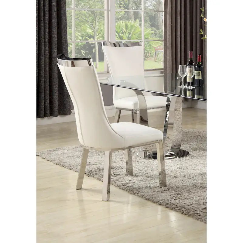 Chaises de salle à manger Somette Amelia à dossier incurvé, blanches, lot de 2 - Non disponible