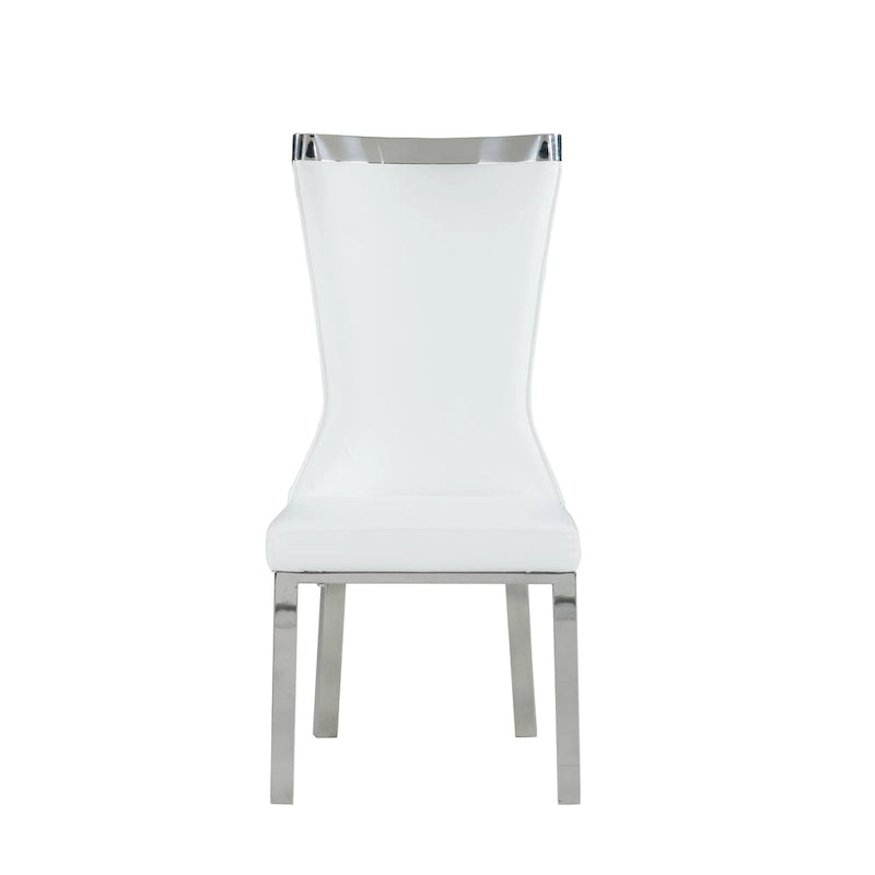 Chaises de salle à manger Somette Amelia à dossier incurvé, blanches, lot de 2 - Non disponible