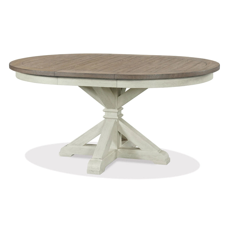 Ensemble de salle à manger 5 pièces Roundhill Furniture Harola, table ronde à pied central avec rallonge de 18 pouces, 4 chaises d'appoint