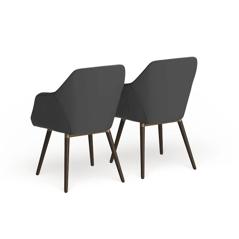 Ensemble de deux fauteuils Carson Carrington Akrehamn en similicuir gris avec pieds en hêtre