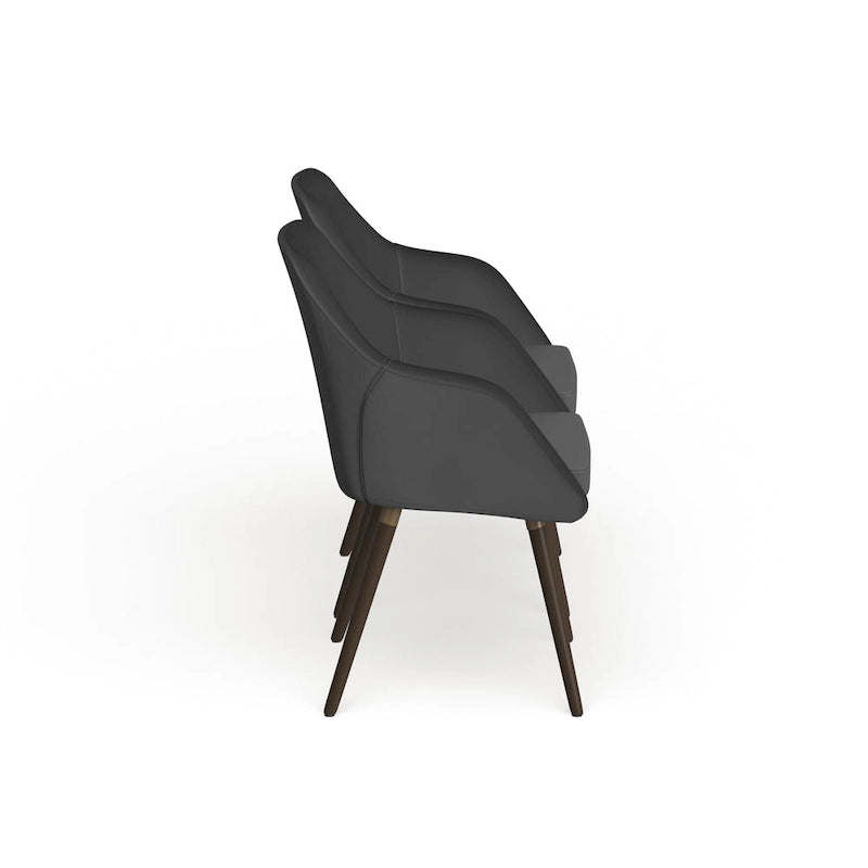 Ensemble de deux fauteuils Carson Carrington Akrehamn en similicuir gris avec pieds en hêtre