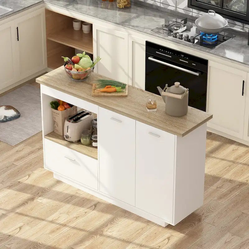 Meuble de rangement latéral pour îlot de cuisine, table extensible, meuble bar