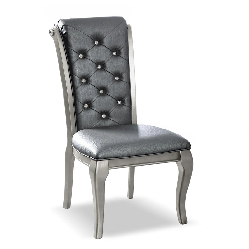 Ensemble de salle à manger 7 pièces Tily Glam en similicuir doré de Furniture of America
