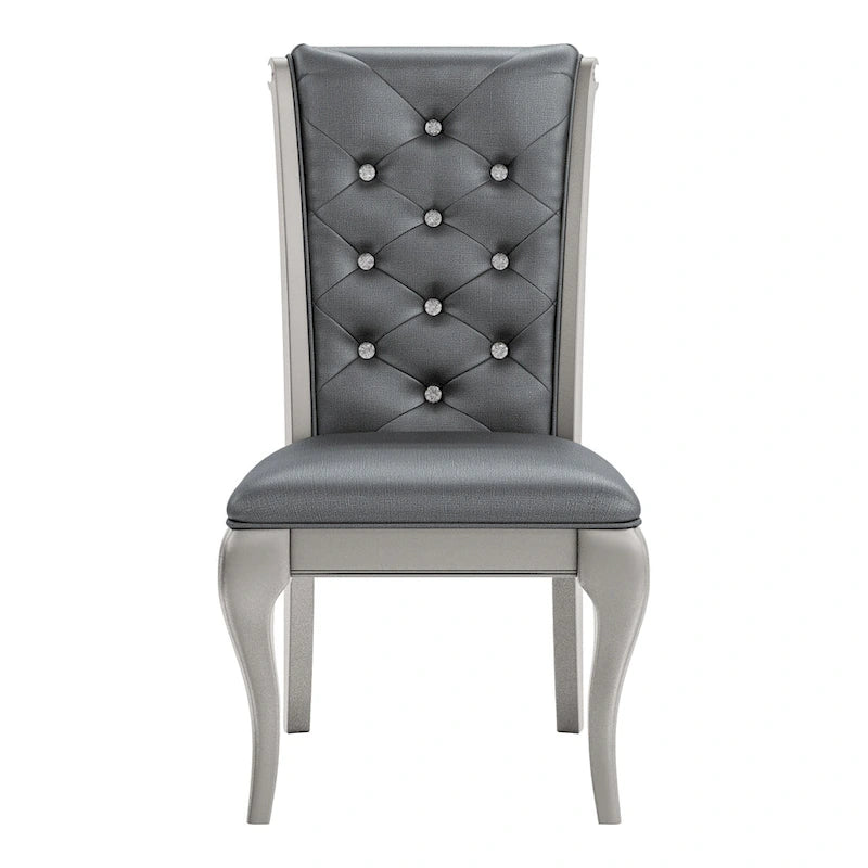 Ensemble de salle à manger 7 pièces Tily Glam en similicuir doré de Furniture of America