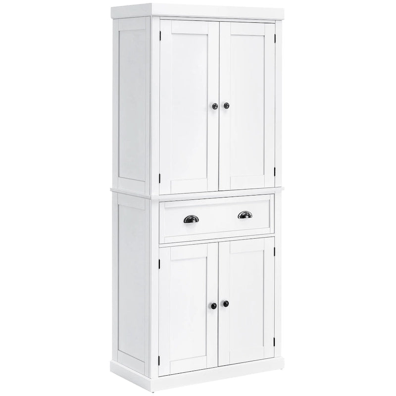 Armoire de cuisine autoportante HOMCOM 72, armoire de rangement haute avec 2 portes, tiroir et étagères réglables