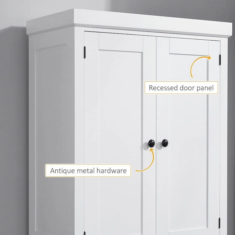 Armoire de cuisine autoportante HOMCOM 72, armoire de rangement haute avec 2 portes, tiroir et étagères réglables