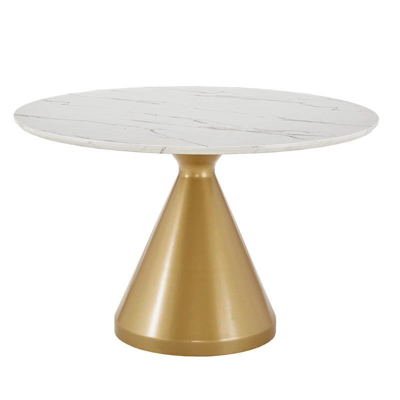 Table de salle à manger ronde Darcy 46 de large en faux marbre par iNSPIRE Q Bold