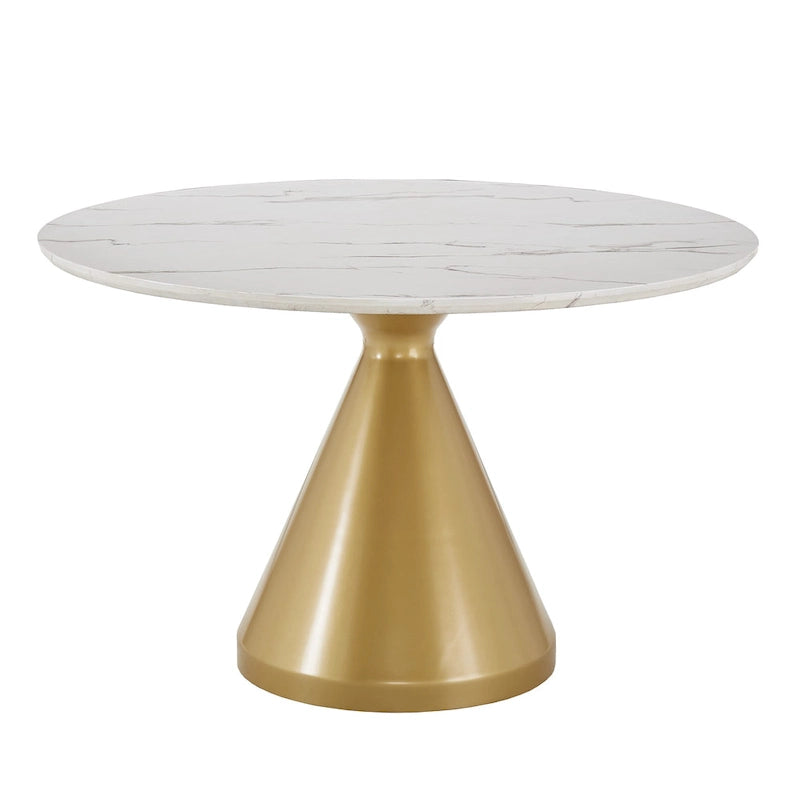 Table de salle à manger ronde Darcy 46 de large en faux marbre par iNSPIRE Q Bold