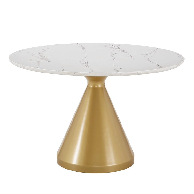 Table de salle à manger ronde Darcy 46 de large en faux marbre par iNSPIRE Q Bold
