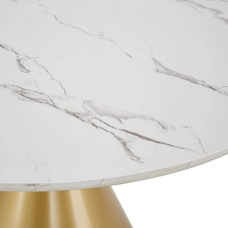 Table de salle à manger ronde Darcy 46 de large en faux marbre par iNSPIRE Q Bold