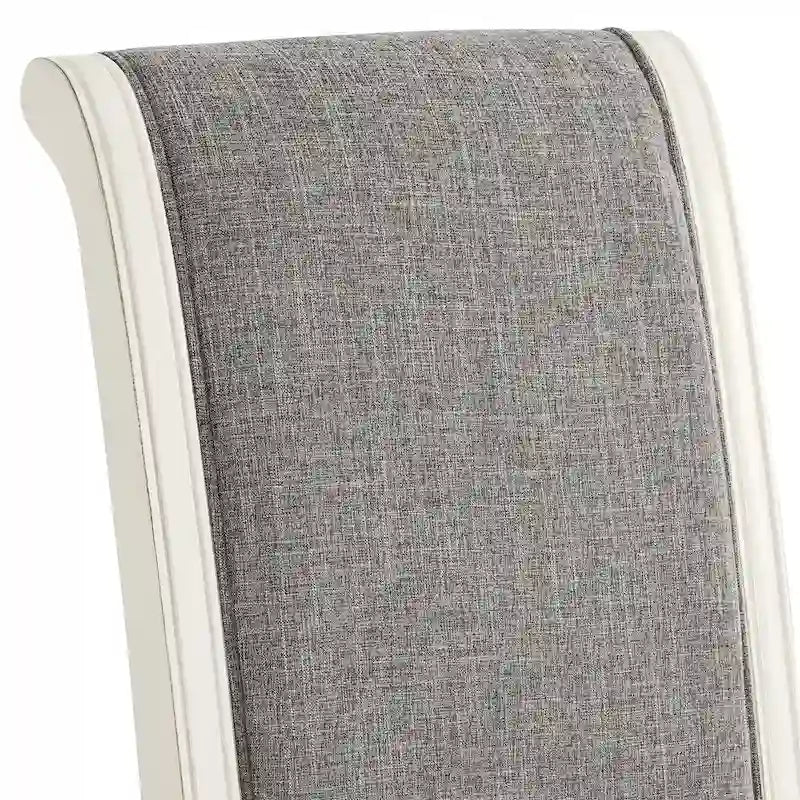 Ensemble de salle à manger 7 pièces Belleza de Roundhill Furniture, style campagne française, finition blanc antique et chêne vieilli