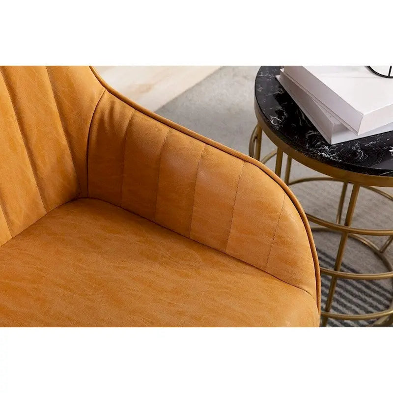 Ensemble de 2 chaises de salle à manger Home Beyond en similicuir, jaune et beige