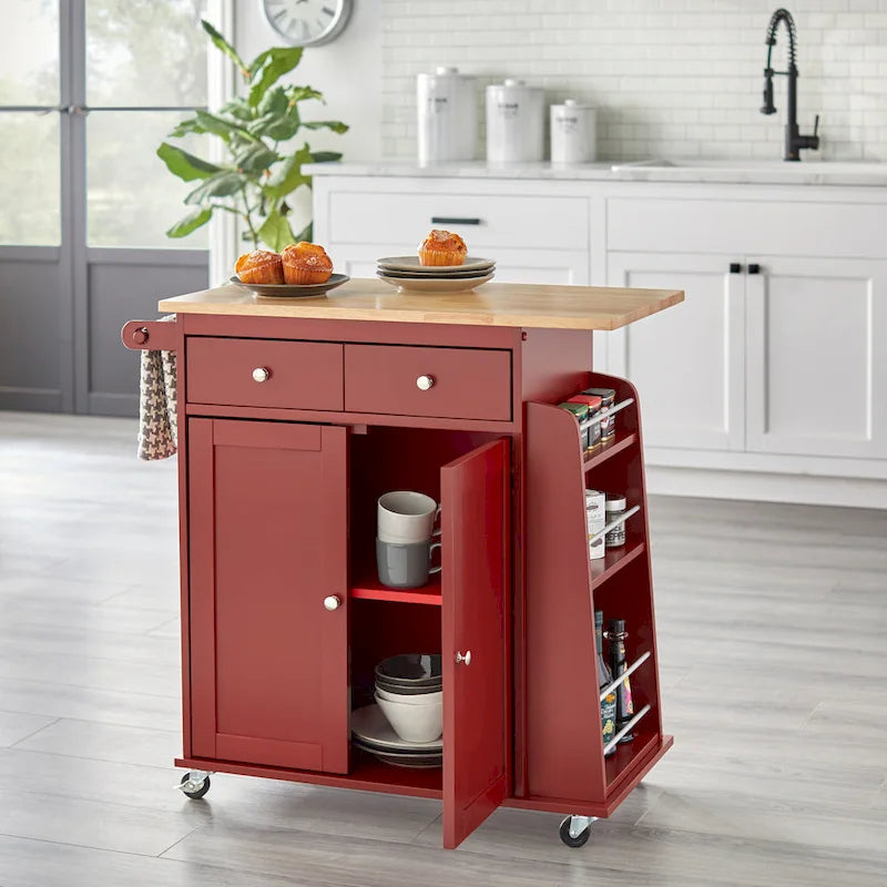 Chariot de cuisine Simple Living rouge Sonoma