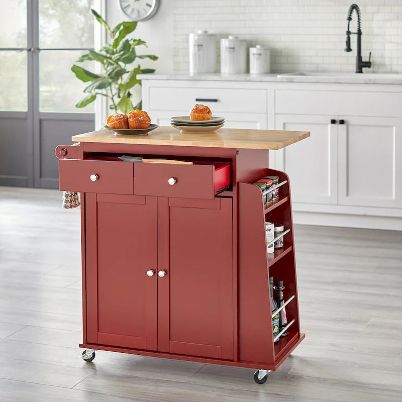 Chariot de cuisine Simple Living rouge Sonoma