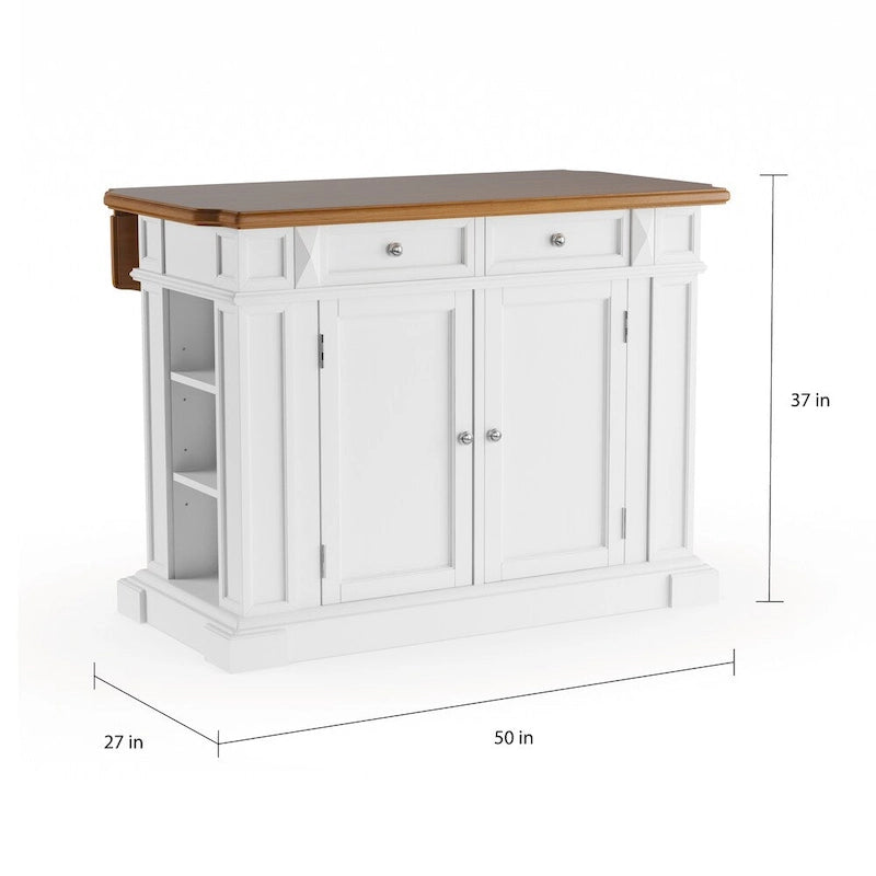 Îlot de cuisine Copper Grove Cannington en chêne blanc vieilli