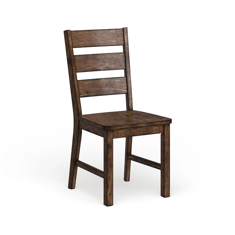 Chaises de salle à manger rustiques en bois à dossier échelle (ensemble de 2) de la marque Furniture of America