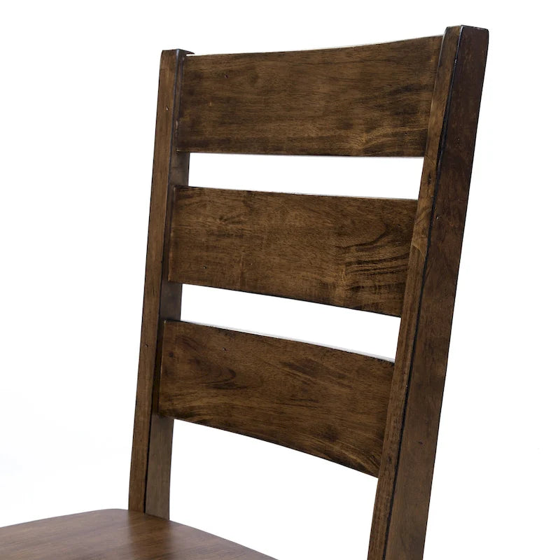 Chaises de salle à manger rustiques en bois à dossier échelle (ensemble de 2) de la marque Furniture of America