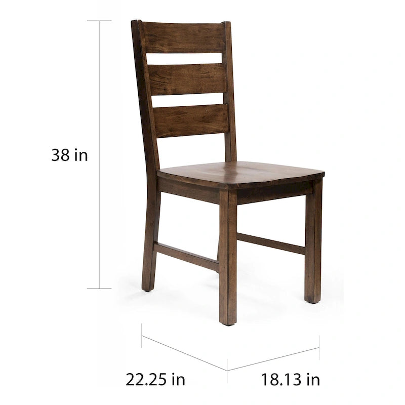 Chaises de salle à manger rustiques en bois à dossier échelle (ensemble de 2) de la marque Furniture of America