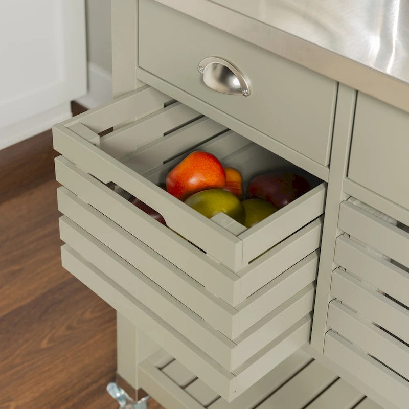 Chariot de cuisine en bois gris The Gray Barn White Squirrel