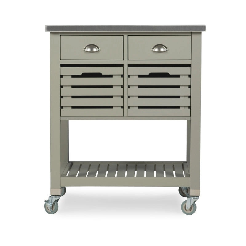 Chariot de cuisine en bois gris The Gray Barn White Squirrel