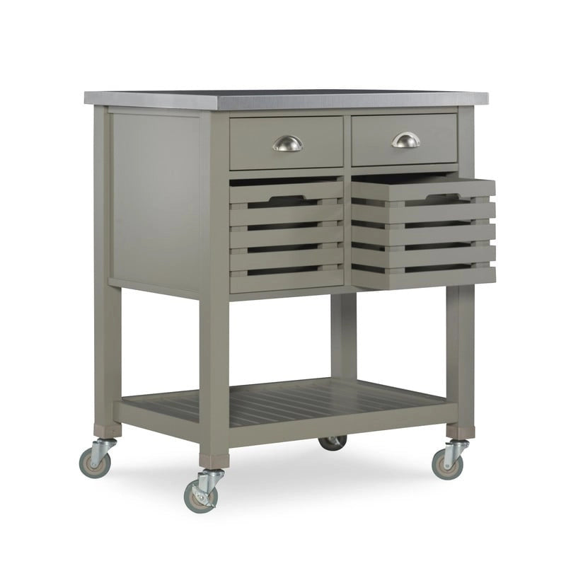 Chariot de cuisine en bois gris The Gray Barn White Squirrel