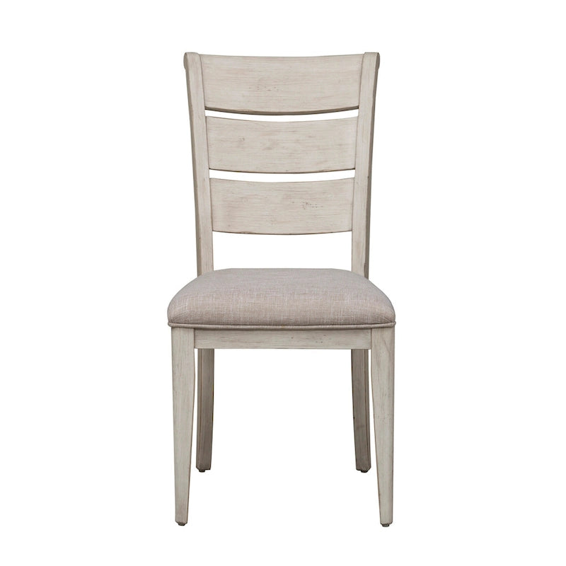 Ensemble de table à tréteaux 6 pièces blanc antique revisité