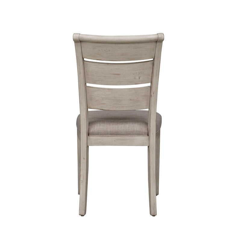 Ensemble de table à tréteaux 6 pièces blanc antique revisité