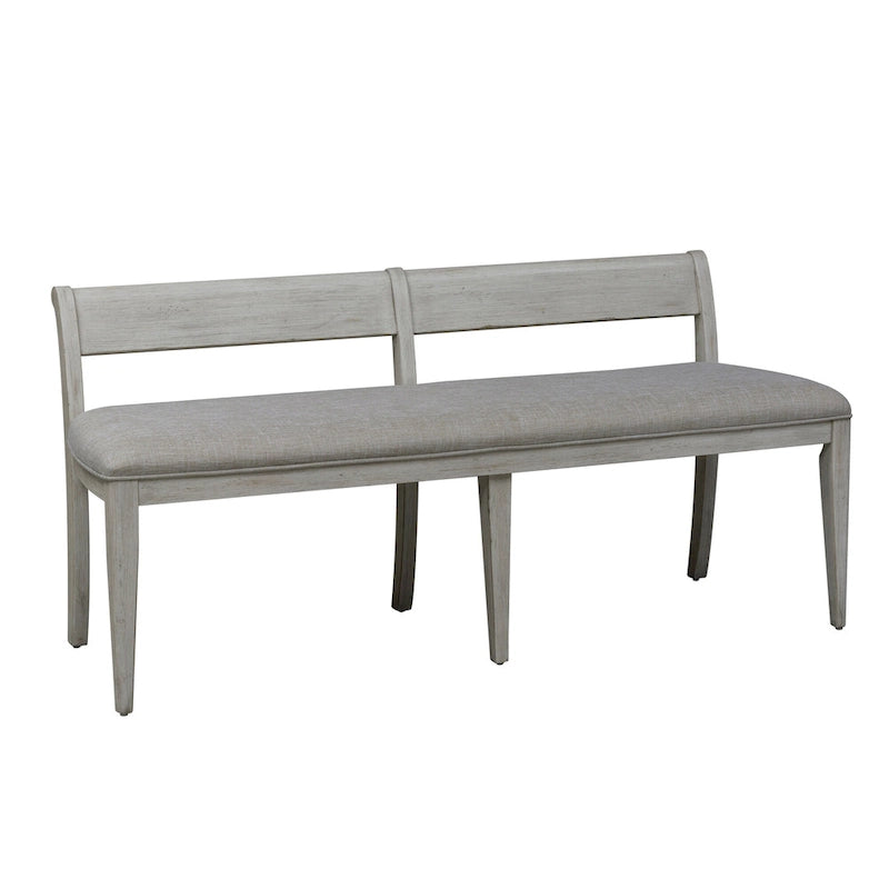Ensemble de table à tréteaux 6 pièces blanc antique revisité