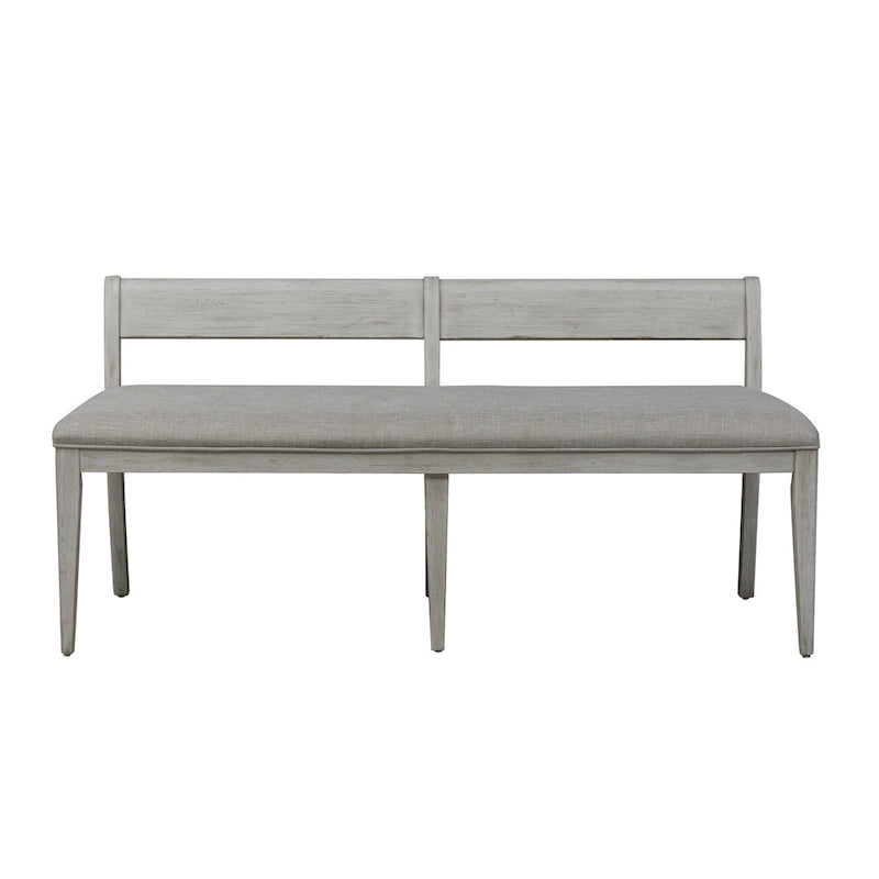 Ensemble de table à tréteaux 6 pièces blanc antique revisité