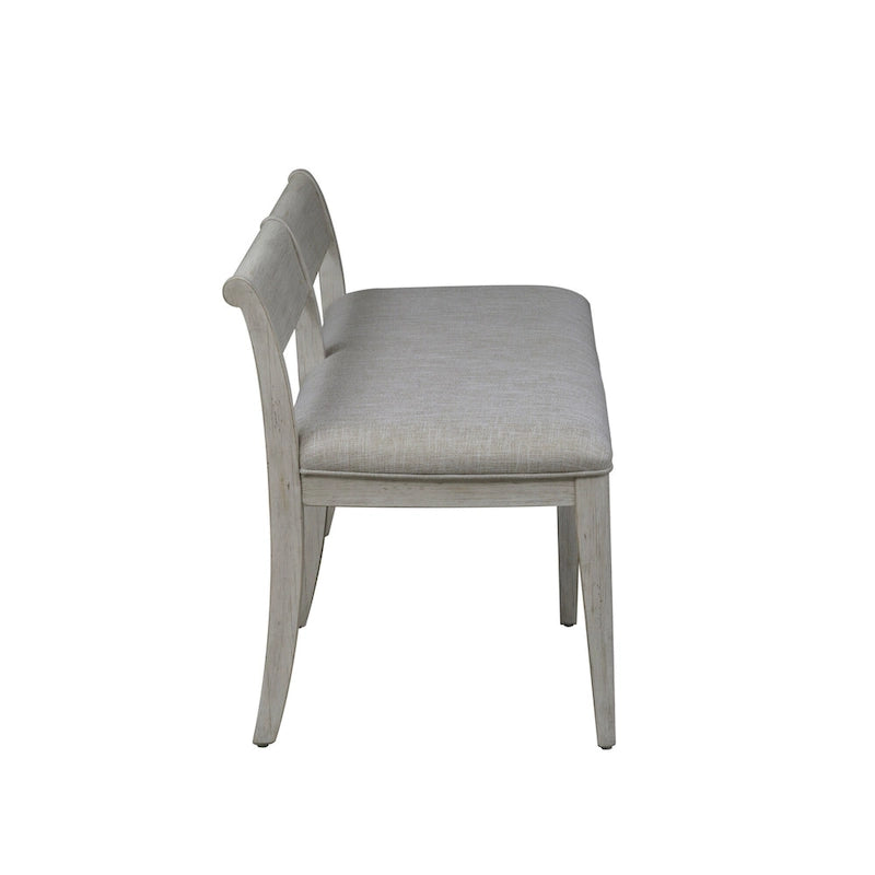 Ensemble de table à tréteaux 6 pièces blanc antique revisité