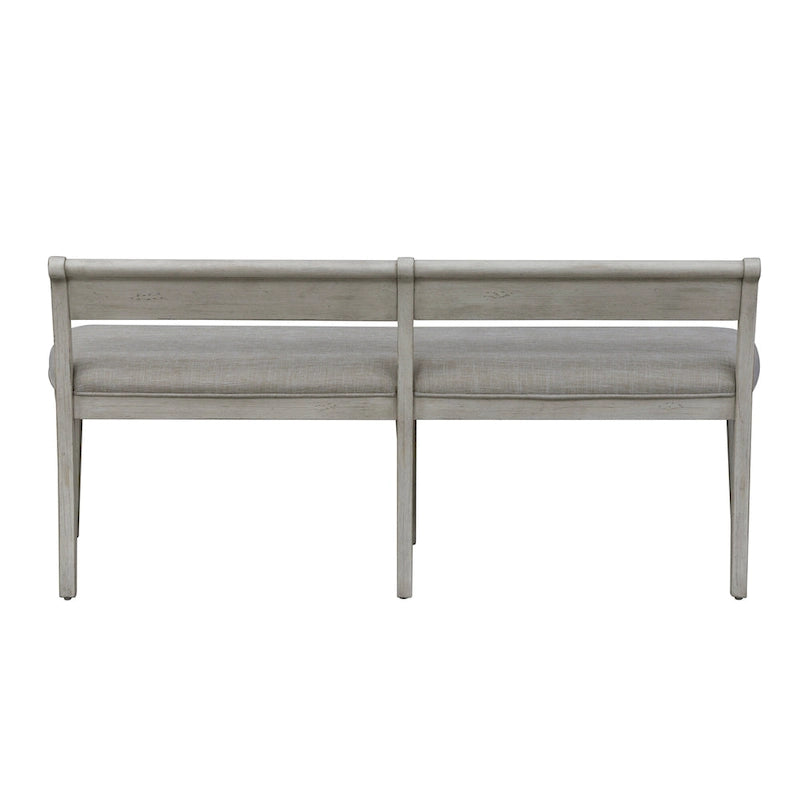 Ensemble de table à tréteaux 6 pièces blanc antique revisité