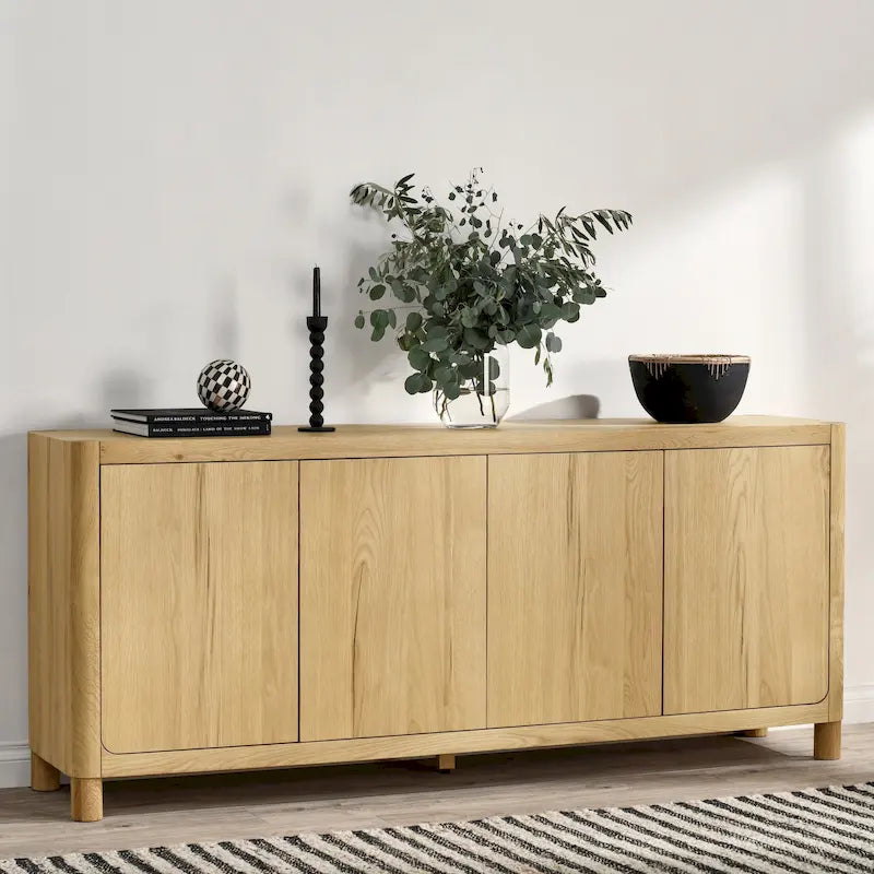 Buffet en chêne à 4 portes Classic Home Orlando - 80 po L x 22 po P x 33 po H