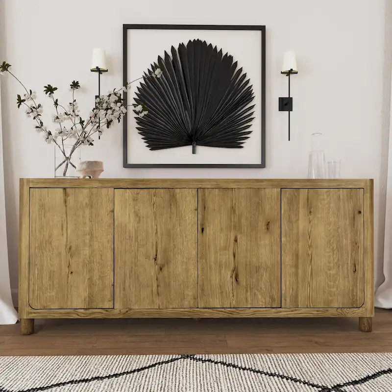 Buffet en chêne à 4 portes Classic Home Orlando - 80 po L x 22 po P x 33 po H