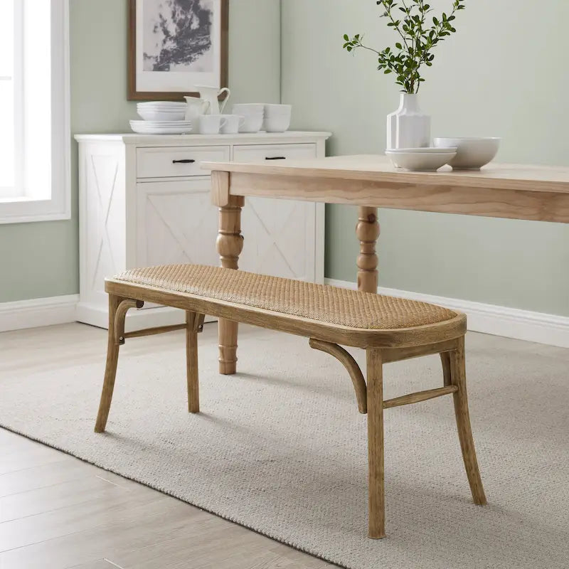 Banc de salle à manger Bernsley en rotin courbé