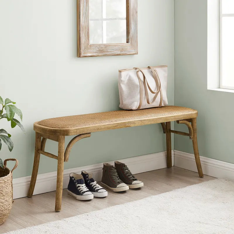 Banc de salle à manger Bernsley en rotin courbé
