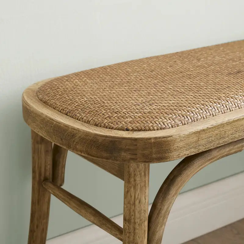 Banc de salle à manger Bernsley en rotin courbé