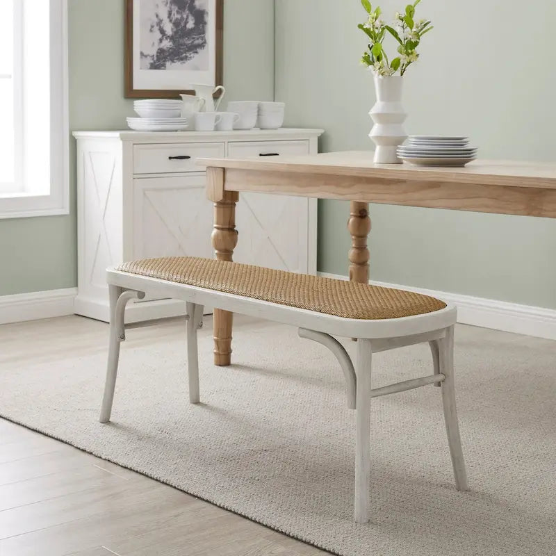 Banc de salle à manger Bernsley en rotin courbé