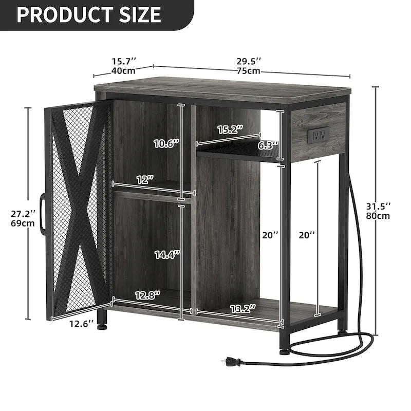 Meuble pour aquarium Moasis avec prises électriques et éclairage RGB 7 couleurs, meuble de rangement intégré
