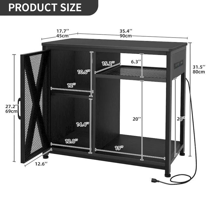 Meuble pour aquarium Moasis avec prises électriques et éclairage RGB 7 couleurs, meuble de rangement intégré