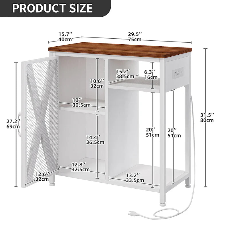 Meuble pour aquarium Moasis avec prises électriques et éclairage RGB 7 couleurs, meuble de rangement intégré