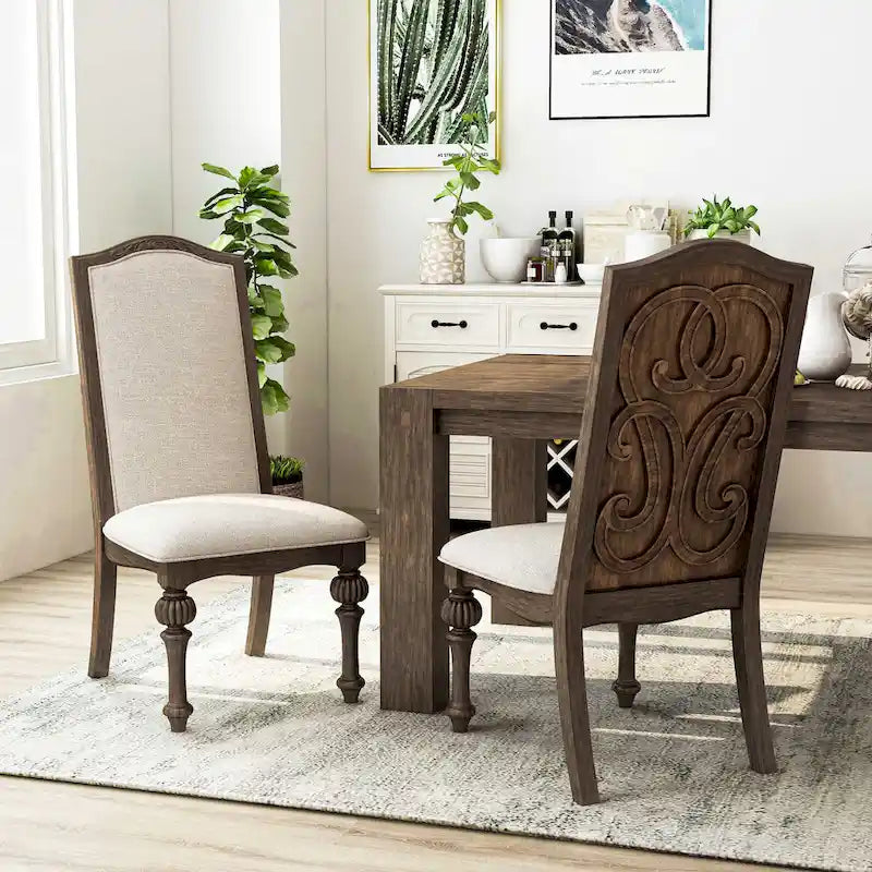 Ensemble de salle à manger rond Cornerways Traditional en bois massif brun avec pied central, par The Gray Barn