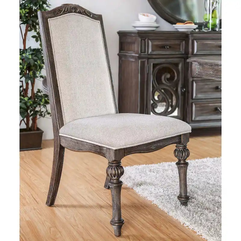 Ensemble de salle à manger rond Cornerways Traditional en bois massif brun avec pied central, par The Gray Barn