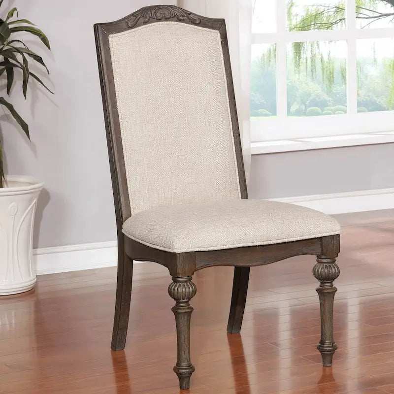 Ensemble de salle à manger rond Cornerways Traditional en bois massif brun avec pied central, par The Gray Barn